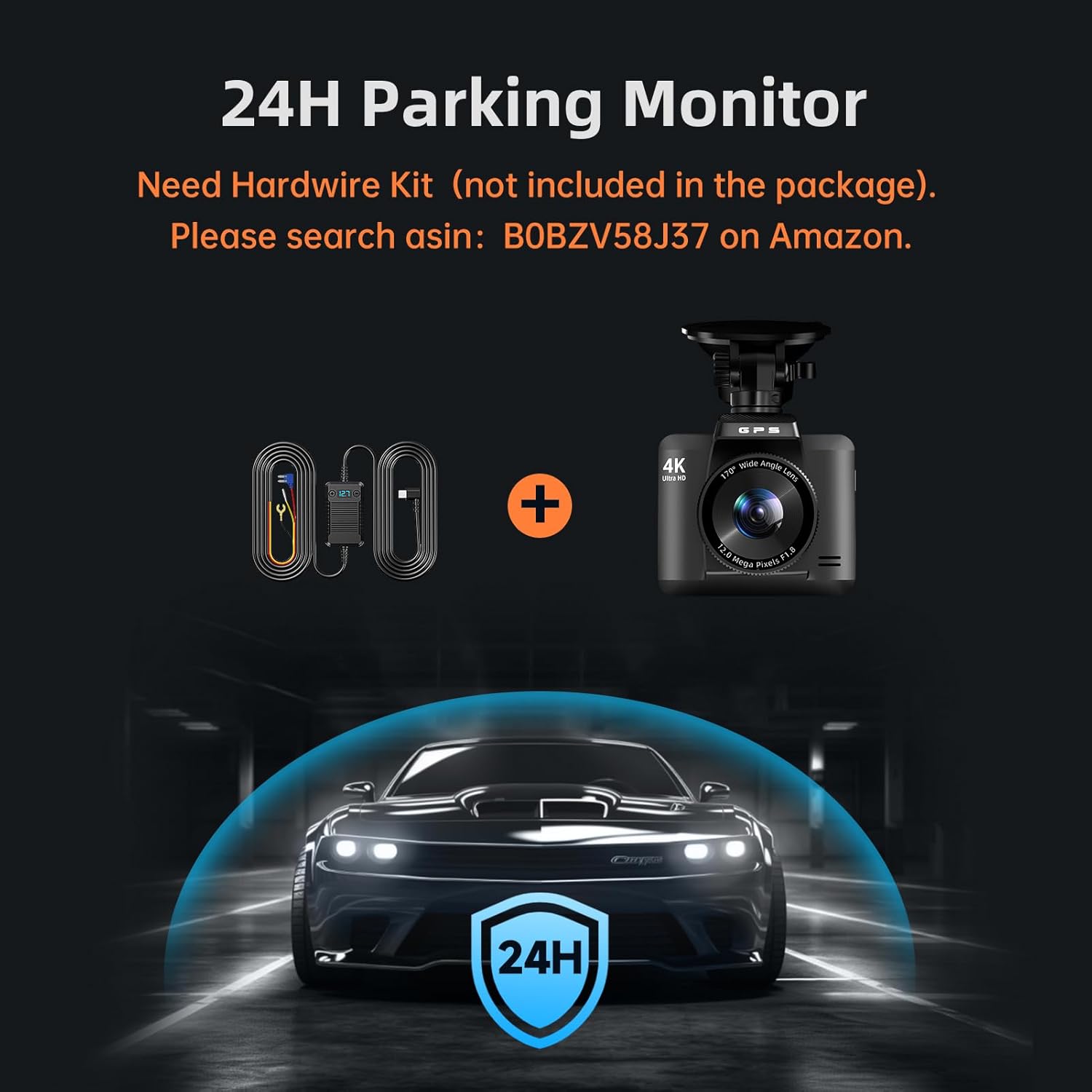 Dash Cam Front and Rear, Ecomoment 4K 1080P Dual Dash Camera for Cars, Built-in WiFi GPS Dashboard Camera, 2.4 IPS Screen Dashcam, 170° Wide, Night Vision, WDR, G-Sensor, 32GB SD Card Included